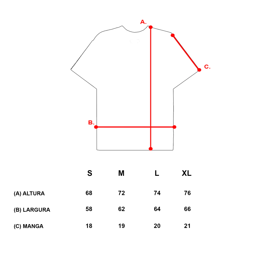 Guia de medidas - FACE TEE